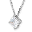 Cheryl M Sterling Silver Rhodium-plated Square Step-Cut CZ 16 Inch Necklace with 2 Inch Extender