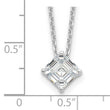 Cheryl M Sterling Silver Rhodium-plated Square Step-Cut CZ 16 Inch Necklace with 2 Inch Extender