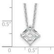 Cheryl M Sterling Silver Rhodium-plated Square Step-Cut CZ 16 Inch Necklace with 2 Inch Extender - Birthstone Company