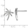 Cheryl M Sterling Silver Rhodium-plated Brilliant-cut CZ Palm Tree Post Earrings - Birthstone Company
