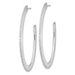 Cheryl M Sterling Silver Rhodium-plated Brilliant-cut CZ Oval Shaped Post J-Hoop Earrings - Birthstone Company