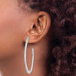 Cheryl M Sterling Silver Rhodium-plated Brilliant-cut CZ Oval Shaped Post J-Hoop Earrings - Birthstone Company
