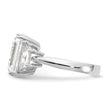 Cheryl M Sterling Silver Rhodium-plated Fancy Emerald-cut and Brilliant-cut CZ 3 Stone Ring