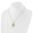 Cheryl M Sterling Silver Rhodium-plated Fancy Yellow Checkerboard-cut and White Brilliant-cut CZ 18 Inch Necklace