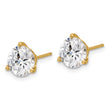 Cheryl M Sterling Silver Gold-tone Brilliant-cut 8mm CZ Stud Post Earrings