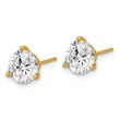 Cheryl M Sterling Silver Gold-tone Brilliant-cut 8mm CZ Stud Post Earrings - Birthstone Company