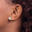 Cheryl M Sterling Silver Gold-tone Brilliant-cut 8mm CZ Stud Post Earrings - Birthstone Company