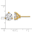 Cheryl M Sterling Silver Gold-tone Brilliant-cut 8mm CZ Stud Post Earrings - Birthstone Company