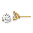 Cheryl M Sterling Silver Gold-tone Brilliant-cut 8mm CZ Stud Post Earrings