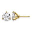 Cheryl M Sterling Silver Gold-tone Brilliant-cut 8mm CZ Stud Post Earrings - Birthstone Company