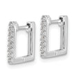 Cheryl M Sterling Silver Rhodium-plated Brilliant-cut CZ Square Hinged Post Hoop Earrings - Birthstone Company