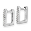 Cheryl M Sterling Silver Rhodium-plated Brilliant-cut CZ Square Hinged Post Hoop Earrings