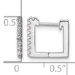 Cheryl M Sterling Silver Rhodium-plated Brilliant-cut CZ Square Hinged Post Hoop Earrings - Birthstone Company