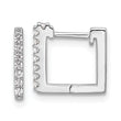 Cheryl M Sterling Silver Rhodium-plated Brilliant-cut CZ Square Hinged Post Hoop Earrings