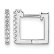 Cheryl M Sterling Silver Rhodium-plated Brilliant-cut CZ Square Hinged Post Hoop Earrings - Birthstone Company