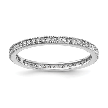 Cheryl M Sterling Silver Rhodium-plated Brilliant-cut CZ Eternity Ring - Birthstone Company