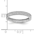Cheryl M Sterling Silver Rhodium-plated Brilliant-cut CZ Two Row Eternity Ring