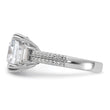 Cheryl M Sterling Silver Rhodium-plated Fancy Cushion-cut Baguette-cut and Brilliant-cut CZ Ring