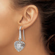 Cheryl M Sterling Silver Rhodium-plated Brilliant-cut CZ Heart Dangle Earrings - Birthstone Company
