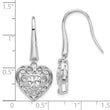 Cheryl M Sterling Silver Rhodium-plated Brilliant-cut CZ Heart Dangle Earrings