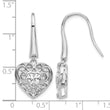 Cheryl M Sterling Silver Rhodium-plated Brilliant-cut CZ Heart Dangle Earrings - Birthstone Company