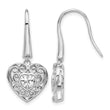 Cheryl M Sterling Silver Rhodium-plated Brilliant-cut CZ Heart Dangle Earrings - Birthstone Company