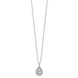 Cheryl M Sterling Silver Rhodium-plated Brilliant-cut CZ Teardrop 18 Inch Necklace with 2 Inch Extender