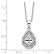 Cheryl M Sterling Silver Rhodium-plated Brilliant-cut CZ Teardrop 18 Inch Necklace with 2 Inch Extender