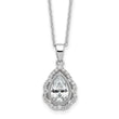 Cheryl M Sterling Silver Rhodium-plated Brilliant-cut CZ Teardrop 18 Inch Necklace with 2 Inch Extender