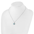 Cheryl M Sterling Silver Rhodium-plated Cabochon Lab Created Blue Opal and Brilliant-cut CZ 18 Inch Necklace with 2 Inch Extender