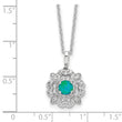 Cheryl M Sterling Silver Rhodium-plated Cabochon Lab Created Blue Opal and Brilliant-cut CZ 18 Inch Necklace with 2 Inch Extender