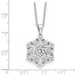 Cheryl M Sterling Silver Rhodium-plated Brilliant-cut CZ Snowflake 18 Inch Necklace with 2 Inch Extender