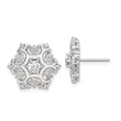 Cheryl M Sterling Silver Rhodium-plated Brilliant-cut CZ Snowflake Post Earrings