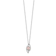 Cheryl M Sterling Silver Rhodium-plated Cushion-cut Simulated Morganite & White Brilliant-cut CZ 18 Inch Necklace with 2 Inch Extender