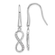 Cheryl M Sterling Silver Rhodium-plated Brilliant-cut CZ Infinity Dangle Earrings