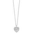 Cheryl M Sterling Silver Rhodium-plated Brilliant-cut CZ Tree of Life Heart 18 Inch Necklace with 2 Inch Extender