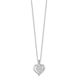 Cheryl M Sterling Silver Rhodium-plated Brilliant-cut Vibrant CZ Awareness Heart 18 Inch Necklace with 2 Inch Extender