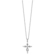 Cheryl M Sterling Silver Rhodium-plated Brilliant-cut and Marquise-cut CZ Cross 18 Inch Necklace with 2 Inch Extender