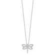 Cheryl M Sterling Silver Rhodium-plated Brilliant-cut CZ Dragonfly 18 Inch Necklace with 2 Inch Extender