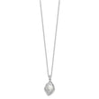 Cheryl M Sterling Silver Rhodium-plated Freshwater Cultured Pearl and Brilliant-cut CZ Teardrop Design 18 Inch Necklace with 2 Inch Extender - Birthstone Company