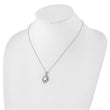Cheryl M Sterling Silver Rhodium-plated Freshwater Cultured Pearl and Brilliant-cut CZ Teardrop Design 18 Inch Necklace with 2 Inch Extender - Birthstone Company