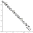 Cheryl M Sterling Silver Rhodium-plated Brilliant-cut CZ & Glass Pearl Floral Infinity 7.25 Inch Bracelet