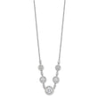 Cheryl M Sterling Silver Rhodium-plated Brilliant-cut CZ Fancy Halo Circles 18 Inch Necklace