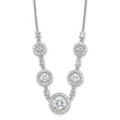 Cheryl M Sterling Silver Rhodium-plated Brilliant-cut CZ Fancy Halo Circles 18 Inch Necklace