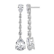 Cheryl M Sterling Silver Rhodium-plated Fancy Brilliant-cut CZ Teardrop Post Dangle Earrings - Birthstone Company