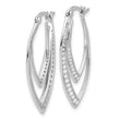 Cheryl M Sterling Silver Rhodium-plated Brilliant-cut CZ Double Marquise Shaped Hoop Earrings