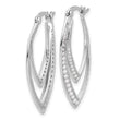 Cheryl M Sterling Silver Rhodium-plated Brilliant-cut CZ Double Marquise Shaped Hoop Earrings - Birthstone Company