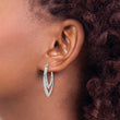 Cheryl M Sterling Silver Rhodium-plated Brilliant-cut CZ Double Marquise Shaped Hoop Earrings - Birthstone Company