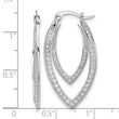 Cheryl M Sterling Silver Rhodium-plated Brilliant-cut CZ Double Marquise Shaped Hoop Earrings - Birthstone Company