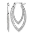 Cheryl M Sterling Silver Rhodium-plated Brilliant-cut CZ Double Marquise Shaped Hoop Earrings - Birthstone Company